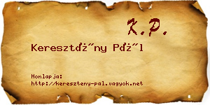 Keresztény Pál névjegykártya